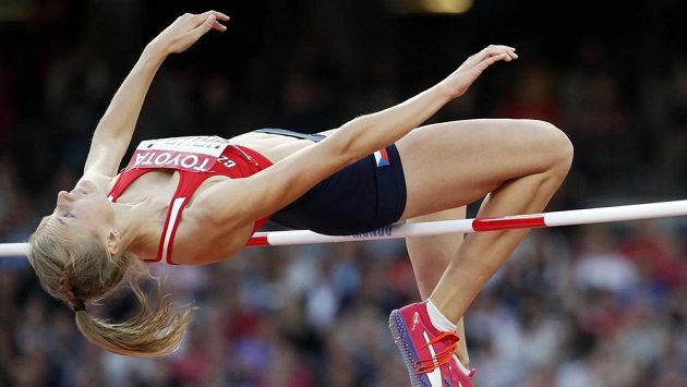 Výškařka Michaela Hrubá při finále MS v Londýně. Výškařka Michaela Hrubá při finále MS v Londýně.