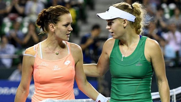 Agnieszka Radwaňská a Caroline Wozniacká. Agnieszka Radwaňská a Caroline Wozniacká.