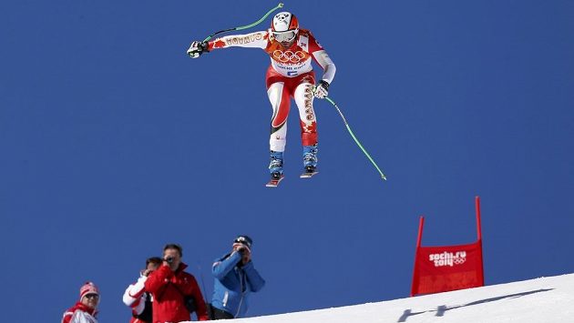Čechokanaďan Jan Hudec zdolával v tréninku nástrahy olympijské sjezdovky. Čechokanaďan Jan Hudec zdolával v tréninku nástrahy olympijské sjezdovky.