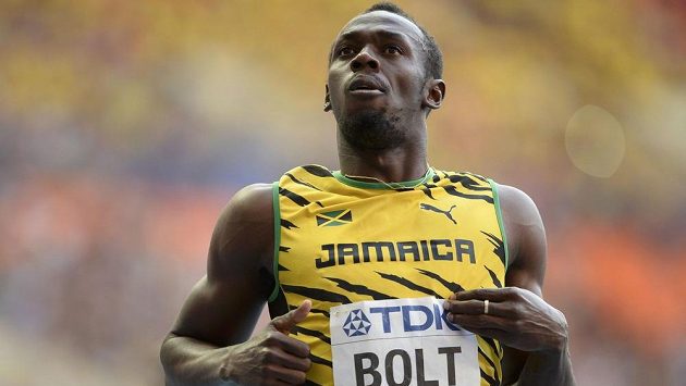 Usain Bolt, vítěz stovky z mistrovství světa v Moskvě. Usain Bolt, vítěz stovky z mistrovství světa v Moskvě.