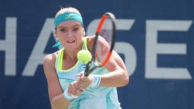 Tereza Martincová při utkání prvního kola US Open s Francouzkou Caroline Garciovou. Tereza Martincová při utkání prvního kola US Open s Francouzkou Caroline Garciovou.