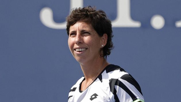 Carla Suárezová ve svém posledním grandslamovém zápase. Carla Suárezová ve svém posledním grandslamovém zápase.