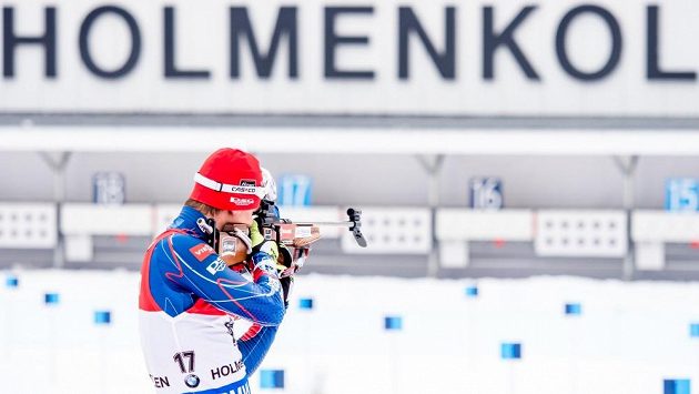 Michal Krčmář na střelnici v dějišti MS v Holmenkollenu. Michal Krčmář na střelnici v dějišti MS v Holmenkollenu.