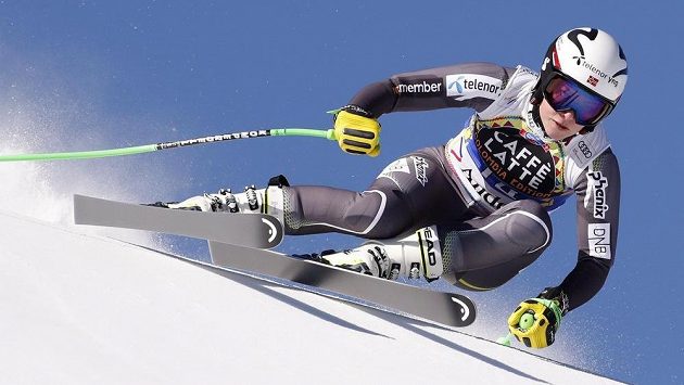 Norka Ragnhild Mowinckelová při tréninku sjezdu v Soldeu. Norka Ragnhild Mowinckelová při tréninku sjezdu v Soldeu.