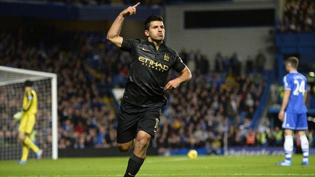 Útočník Manchesteru City Sergio Agüero. Útočník Manchesteru City Sergio Agüero.