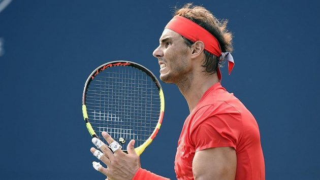 Rafael Nadal ze Španělska ve finále v Torontu. Rafael Nadal ze Španělska ve finále v Torontu.