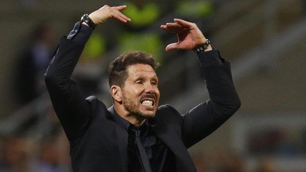Kouč Atlétika Madrid Diego Simeone během finále Ligy mistrů. Kouč Atlétika Madrid Diego Simeone během finále Ligy mistrů.