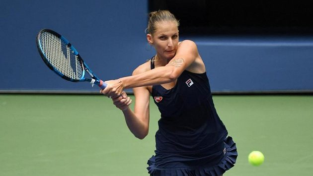 Karolína Plíšková v úvodním kole US Open. Karolína Plíšková v úvodním kole US Open.