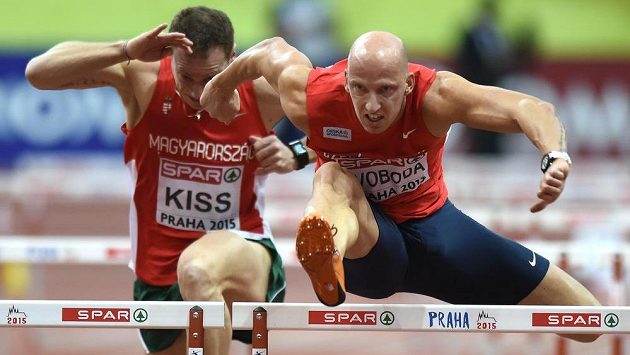 Petr Svoboda během kvalifikace v rámci HME v atletice v Praze. Petr Svoboda během kvalifikace v rámci HME v atletice v Praze.