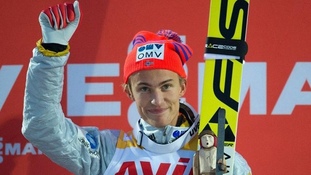 Norský skokan na lyžích Daniel-André Tande Norský skokan na lyžích Daniel-André Tande