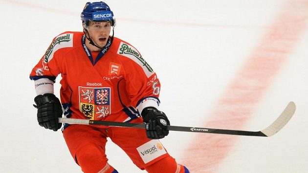Obránce Tomáš Mojžíš v dresu české reprezentace. Obránce Tomáš Mojžíš v dresu české reprezentace.