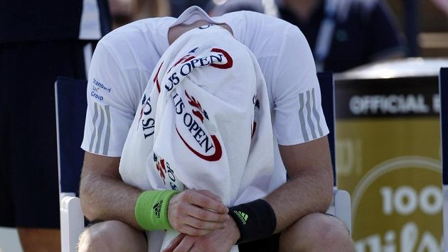 Britský tenista Andy Murray během úvodního kola US Open proti Robinovi Haasemu. Britský tenista Andy Murray během úvodního kola US Open proti Robinovi Haasemu.