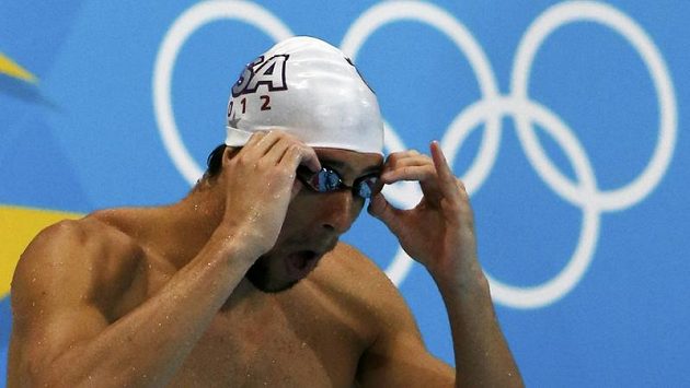 Americký plavec Michael Phelps v londýnském bazénu Americký plavec Michael Phelps v londýnském bazénu