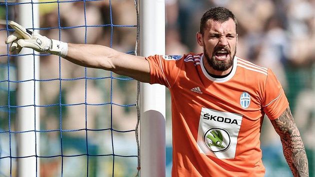Brankář Mladé Boleslavi Martin Polaček. Brankář Mladé Boleslavi Martin Polaček.