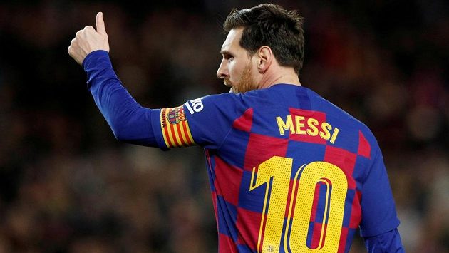 Gesto Lionela Messiho z Barcelony - ilustrační foto. Gesto Lionela Messiho z Barcelony - ilustrační foto.