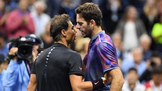 Rafael Nadal a Juan Martin Del Potro. Rafael Nadal a Juan Martin Del Potro.