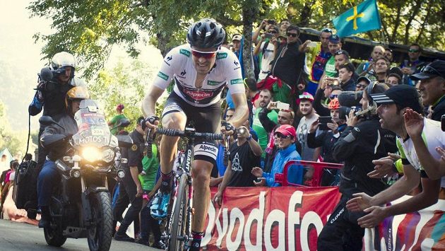 Vedoucí muž Vuelty Tom Dumoulin z Nizozemska. Vedoucí muž Vuelty Tom Dumoulin z Nizozemska.