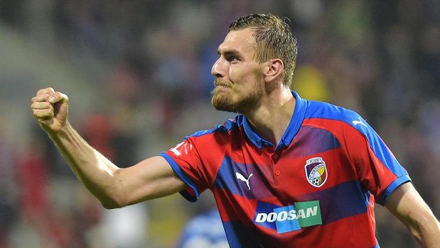 Plzeňský Tomáš Chorý se raduje z gólu proti Slavii. Plzeňský Tomáš Chorý se raduje z gólu proti Slavii.