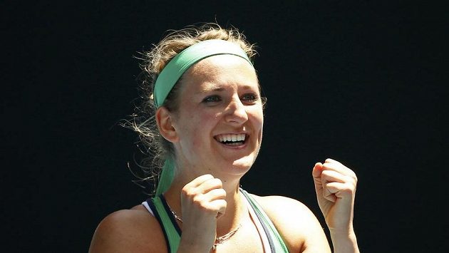 Bělrouská tenistka Viktoria Azarenková se raduje z vítězství nad Barborou Strýcovou v osmifinále Australian open Bělrouská tenistka Viktoria Azarenková se raduje z vítězství nad Barborou Strýcovou v osmifinále Australian open