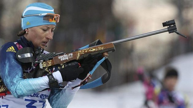 Vita Semerenková získala jedinou ukrajinskou medaili v Soči - bronz ze biatlonového sprintu. Vita Semerenková získala jedinou ukrajinskou medaili v Soči - bronz ze biatlonového sprintu.