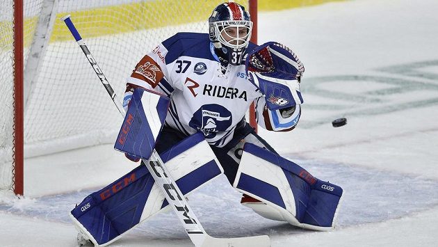 Brankář Vítkovic Daniel Dolejš. Brankář Vítkovic Daniel Dolejš.