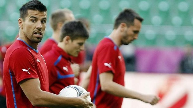 Milan Baroš na tréninku fotbalové reprezentace Milan Baroš na tréninku fotbalové reprezentace