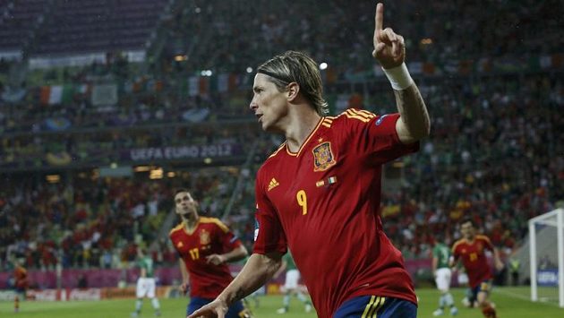 Fernando Torres oslavuje gól proti Irsku Fernando Torres oslavuje gól proti Irsku
