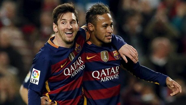 Hvězdy Barcelony, Lionel Messi (vlevo) a Neymar. Hvězdy Barcelony, Lionel Messi (vlevo) a Neymar.