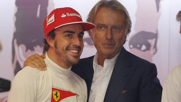 Prezident Ferrari Luca di Montezemolo (vpravo) s jezdcem Scuderie Fernandem Alonsem. Prezident Ferrari Luca di Montezemolo (vpravo) s jezdcem Scuderie Fernandem Alonsem.