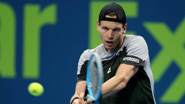 Tomáš Berdych ve finále turnaje v Dauhá. Tomáš Berdych ve finále turnaje v Dauhá.
