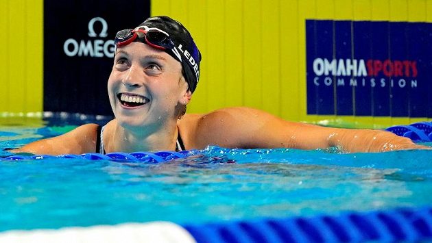 Katie Ledecká po jednom z vítězných závodů Katie Ledecká po jednom z vítězných závodů