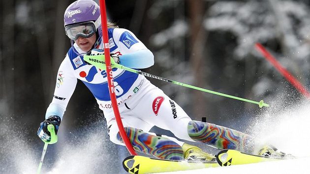 Šárka Strachová na trati v Santa Caterině. Šárka Strachová na trati v Santa Caterině.