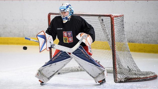 Dominik Hrachovina na tréninku hokejové reprezentace v Letňanech. Dominik Hrachovina na tréninku hokejové reprezentace v Letňanech.