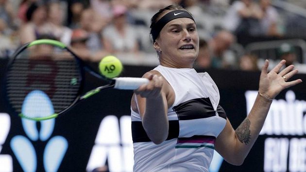 Běloruská tenistka Aryna Sabalenková na letošním Australian Open. Běloruská tenistka Aryna Sabalenková na letošním Australian Open.