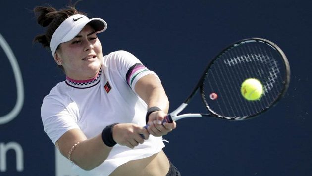 Bianca Andreescuová na turnaji v Miami. Bianca Andreescuová na turnaji v Miami.
