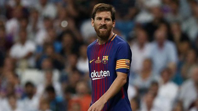 Barcelonský Lionel Messi v odvetě Superpoháru proti Realu. Barcelonský Lionel Messi v odvetě Superpoháru proti Realu.