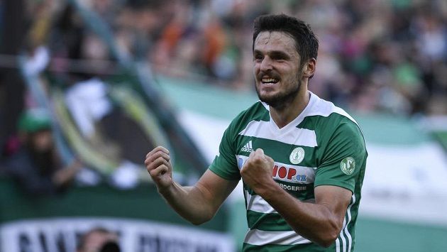 Milan Havel z Bohemians se raduje ze svého prvního gólu proti Zlínu. Milan Havel z Bohemians se raduje ze svého prvního gólu proti Zlínu.