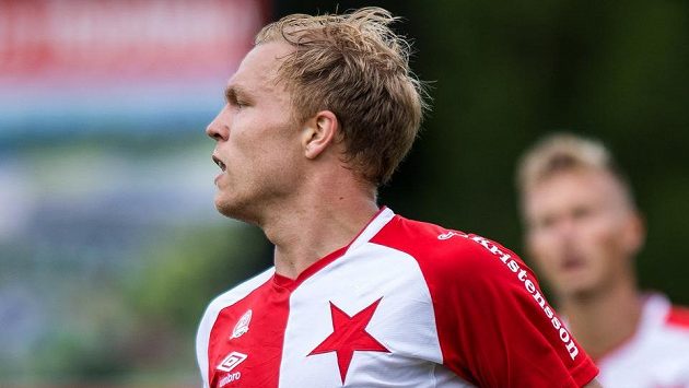 Útočník Slavie Praha Mick van Buren. Útočník Slavie Praha Mick van Buren.