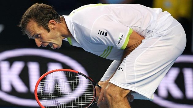 Radek Štěpánek na letošním Australian Open. Radek Štěpánek na letošním Australian Open.