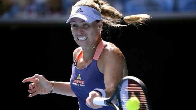 Německá tenistka Angelique Kerberová v zápase třetího kola Australian Open. Německá tenistka Angelique Kerberová v zápase třetího kola Australian Open.