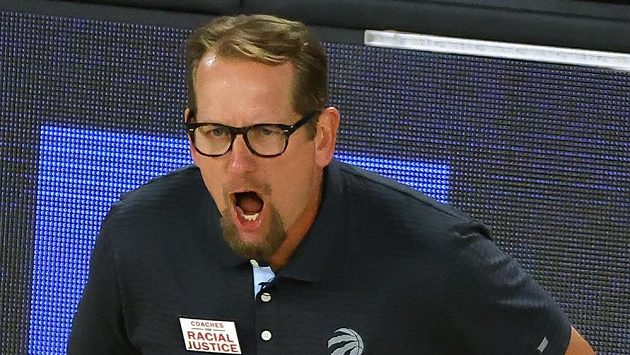 Trenér Toronta Raptors Nick Nurse. Trenér Toronta Raptors Nick Nurse.