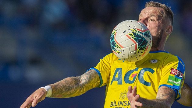 Jakub Řezníček z Teplic během duelu 9. ligového kola proti Liberci. Jakub Řezníček z Teplic během duelu 9. ligového kola proti Liberci.