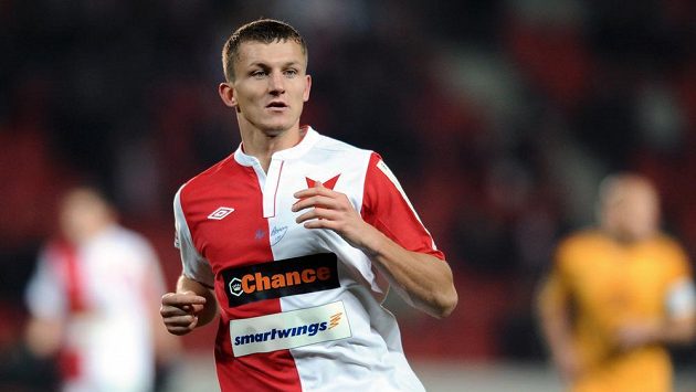 Slávistický střelec Tomáš Necid. Slávistický střelec Tomáš Necid.