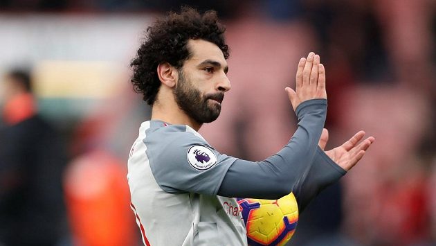 Liverpoolský kanonýr Muhammad Salah na hřišti Bournemouthu. Liverpoolský kanonýr Muhammad Salah na hřišti Bournemouthu.