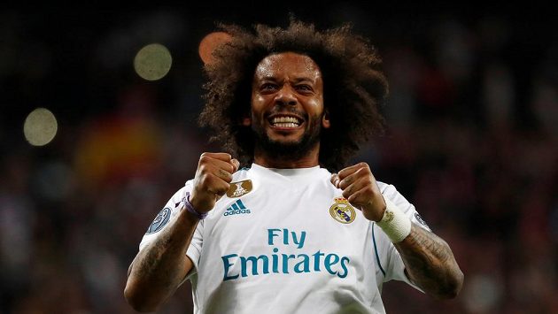 Obránce Realu Madrid Marcelo během odvety s Bayernem Mnichov. Obránce Realu Madrid Marcelo během odvety s Bayernem Mnichov.