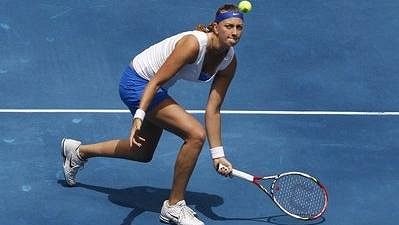Petra Kvitová při turnaji v Madridu. Petra Kvitová při turnaji v Madridu.