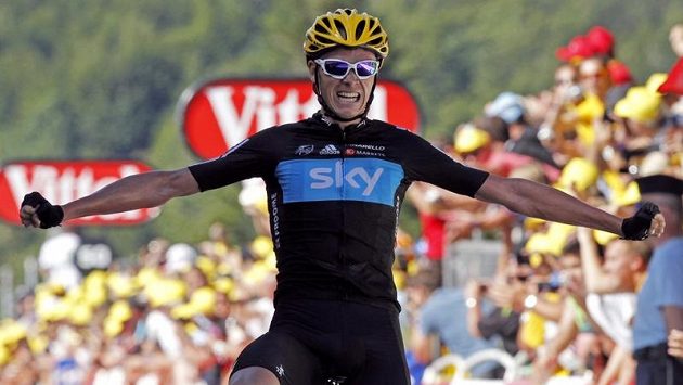 Brit Christopher Froome z celku Team Sky vyhrál první horskou etapu letošní Tour de France2. Brit Christopher Froome z celku Team Sky vyhrál první horskou etapu letošní Tour de France2.