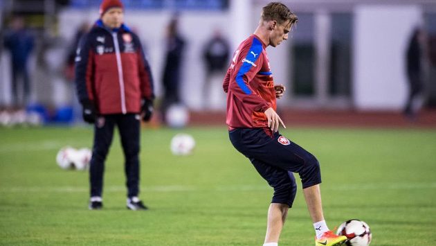 Tomáš Kalas na tréninku fotbalové reprezentace v Praze. Tomáš Kalas na tréninku fotbalové reprezentace v Praze.