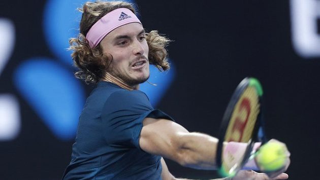 Řecký mladík Stefanos Tsitsipas v semifinále Australian Open v Melbourne. Řecký mladík Stefanos Tsitsipas v semifinále Australian Open v Melbourne.