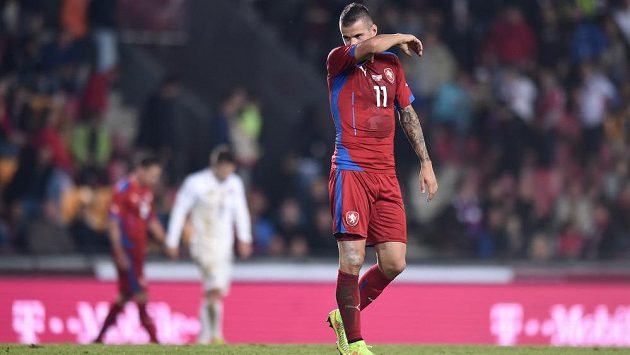 Záložník Daniel Pudil v dresu reprezentace. Záložník Daniel Pudil v dresu reprezentace.